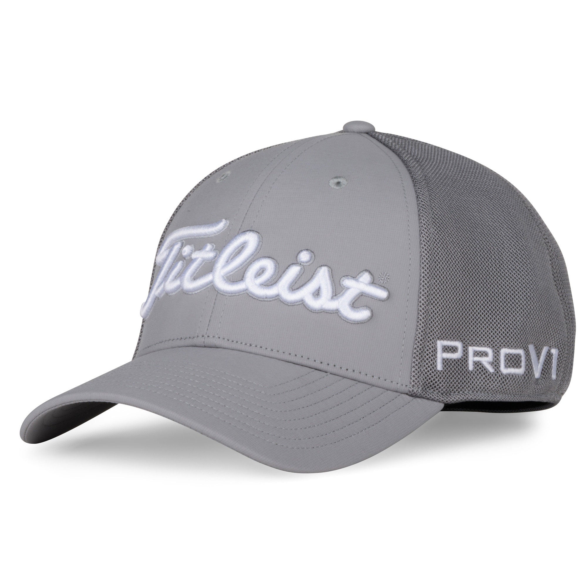 Titleist Tour Sports Small to Medium Mesh Standard Curve Bill Golf Cap Hat, Gray - VMInnovations