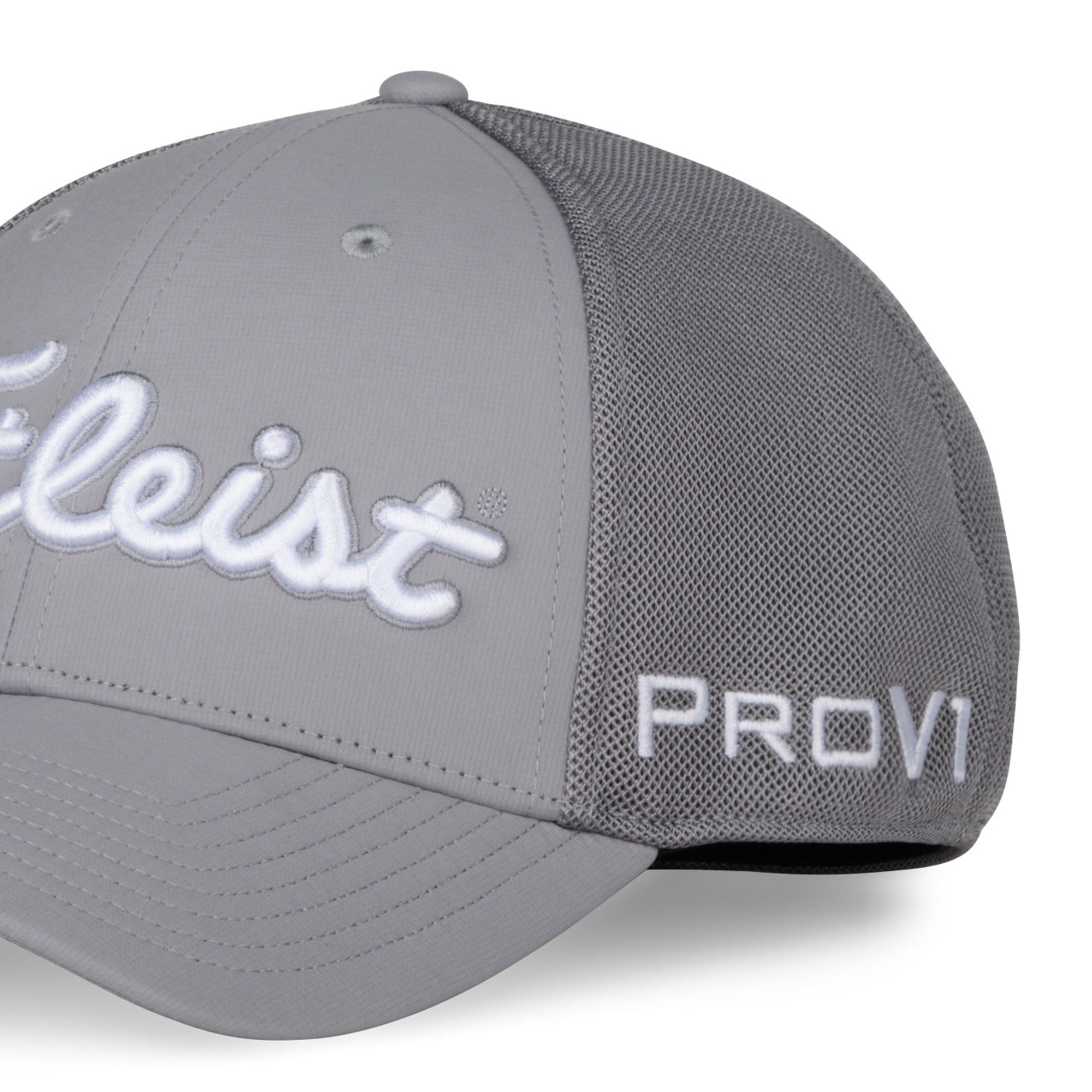 Titleist Tour Sports Small to Medium Mesh Standard Curve Bill Golf Cap Hat, Gray - VMInnovations