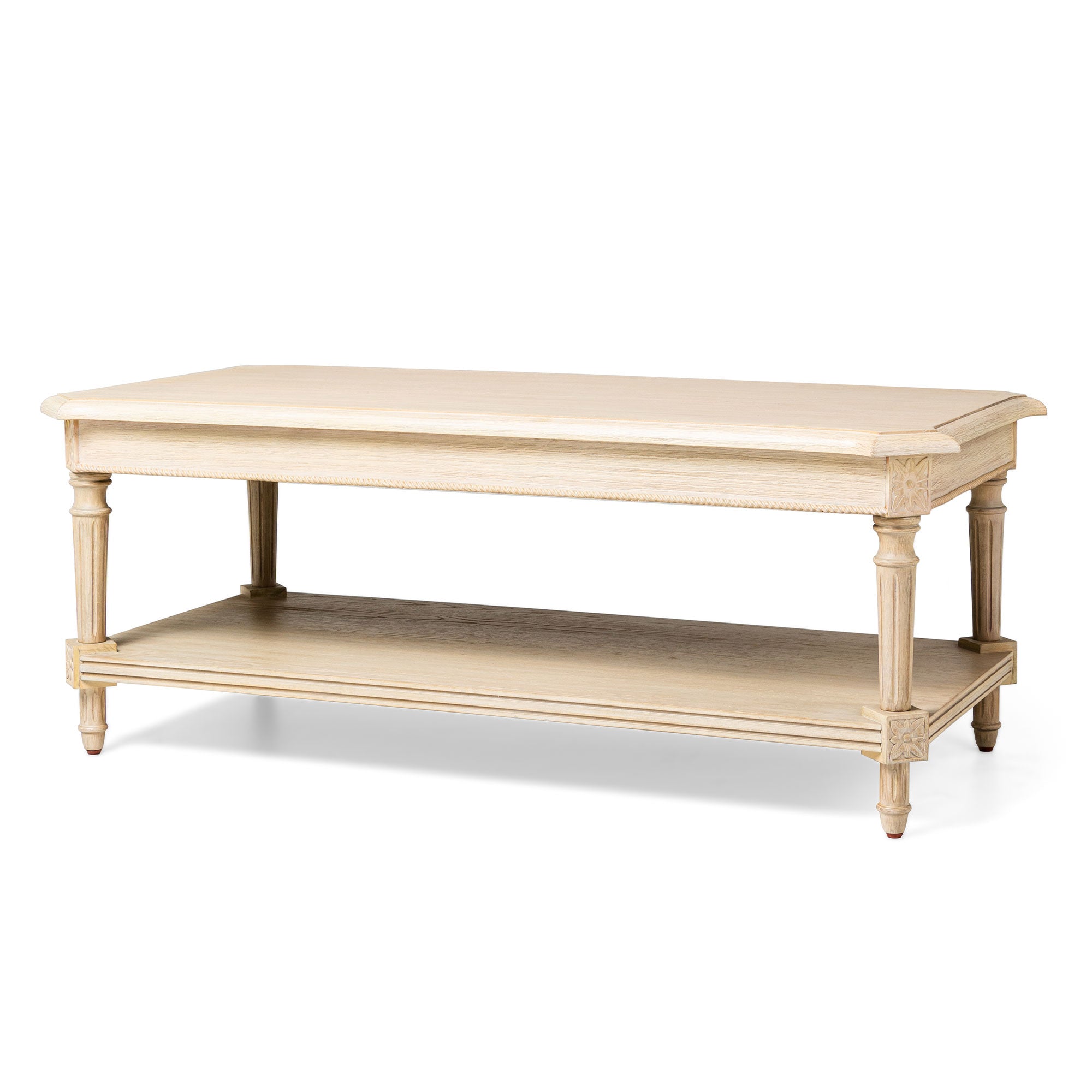 Maven Lane Pullman Rectangular Wooden Coffee Table, Antiqued White (Used) - VMInnovations