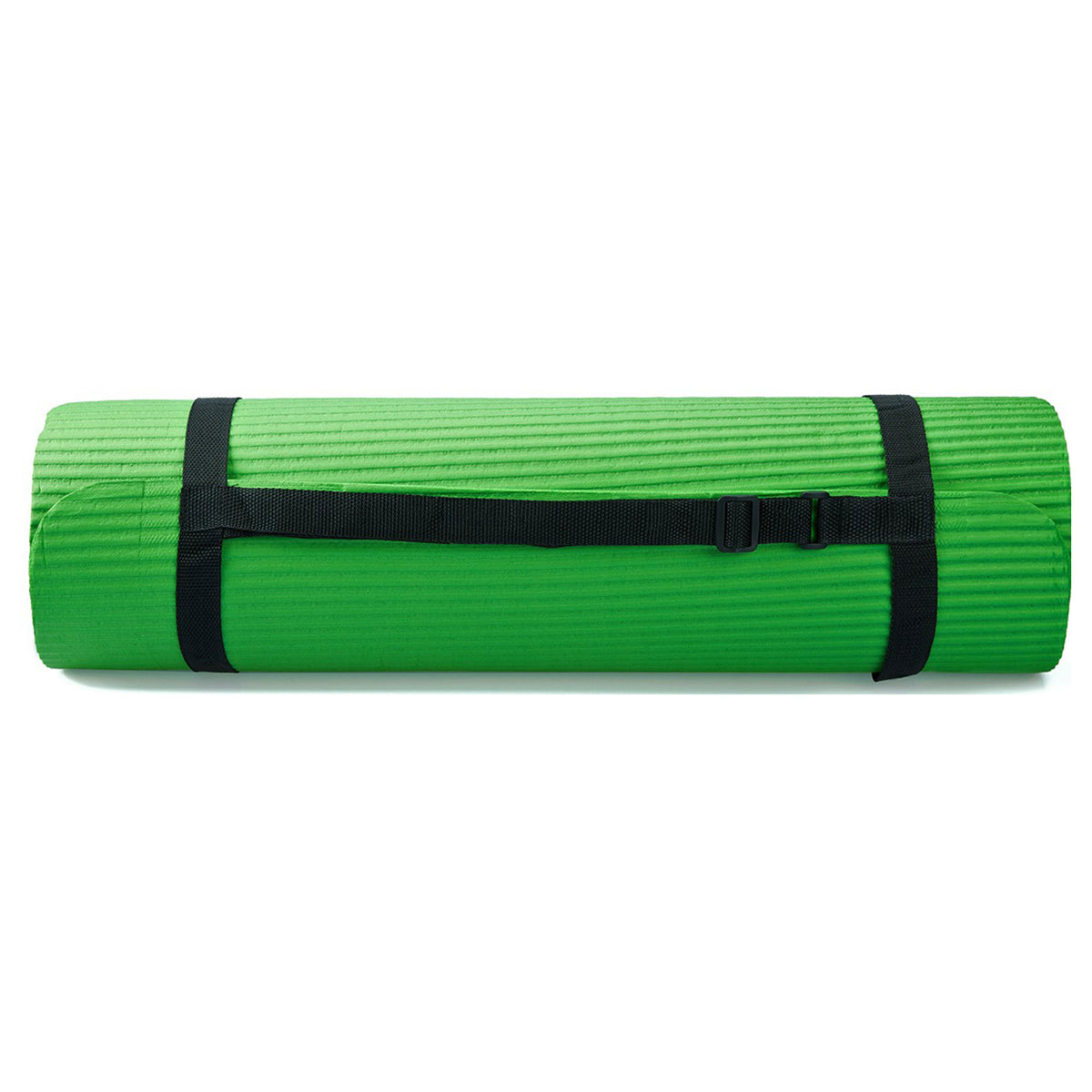 BalanceFrom 7pc Yoga Set with Mat, Stretch Strap & Knee Pad, Green (Open Box)