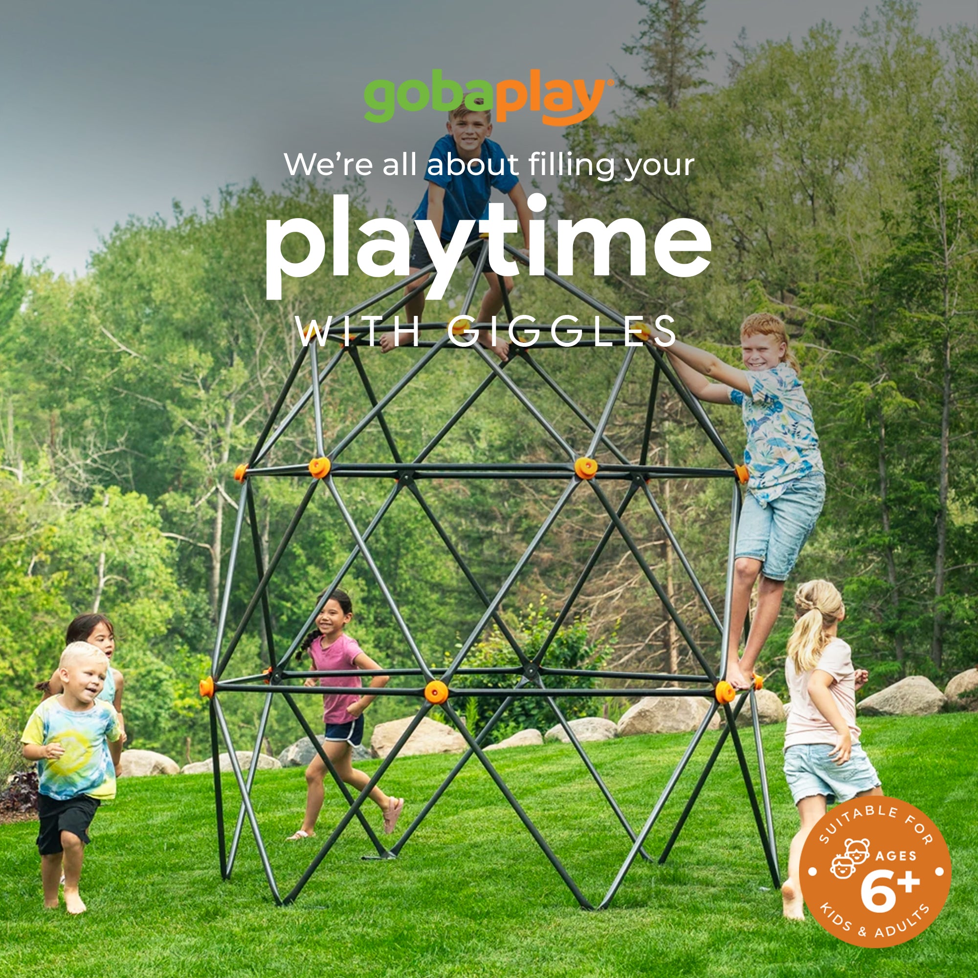 gobaplay SummitPro Climbing Dome – 7.5ft Heavy Duty Kids Climber with Hand Grips