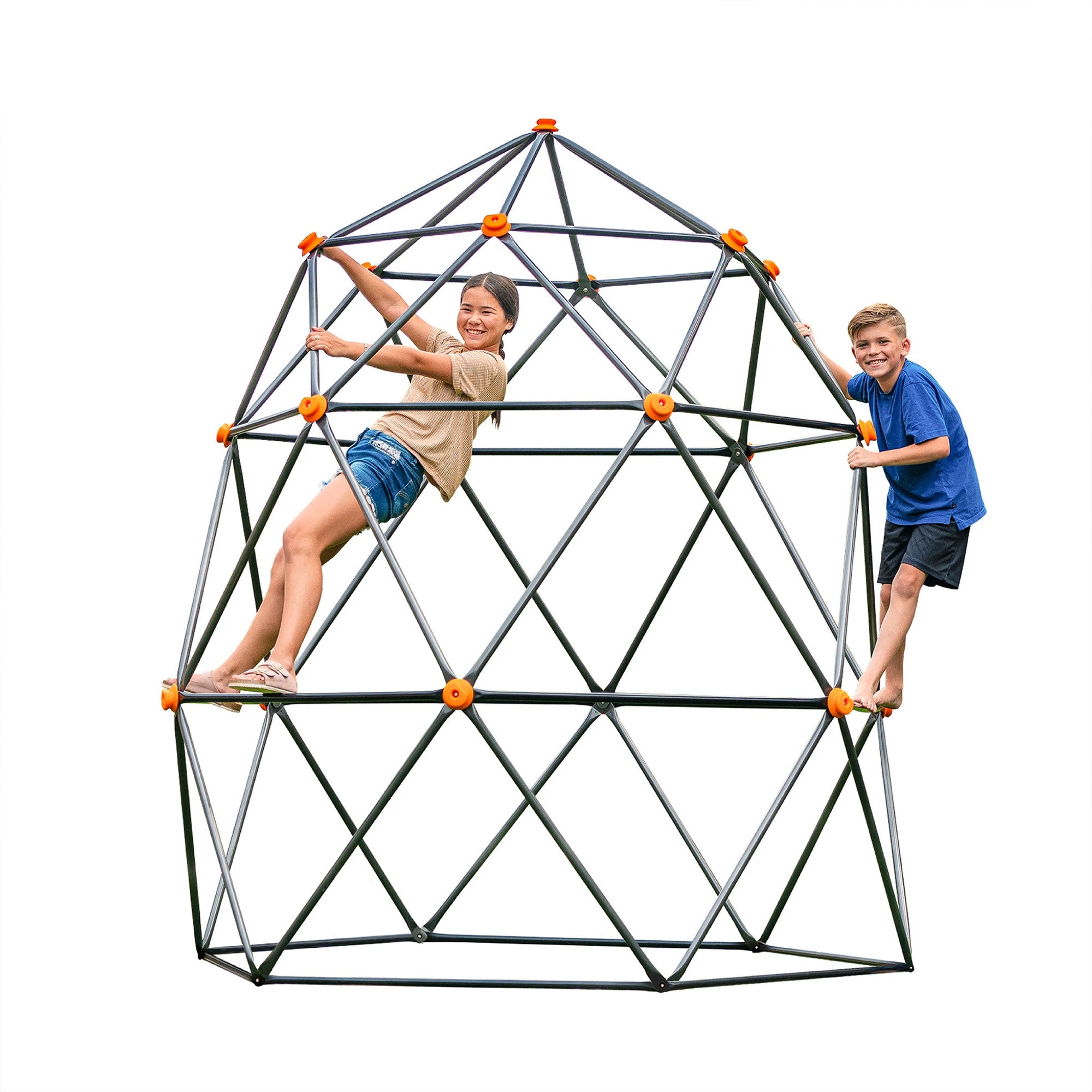 gobaplay Large Powder Coated Steel Geometric Climbing Dome with 3 Sleek Anchors (For Parts)