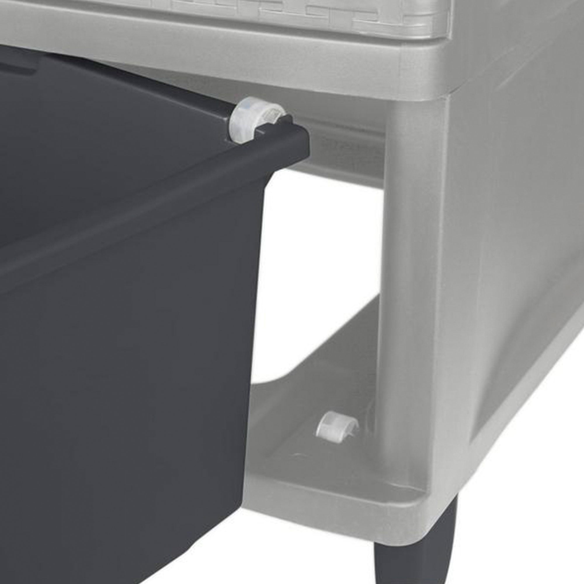 Sterilite 3 Drawer Weave Storage Tower Plastic Organizer Dresser Drawers, Cement - VMInnovations