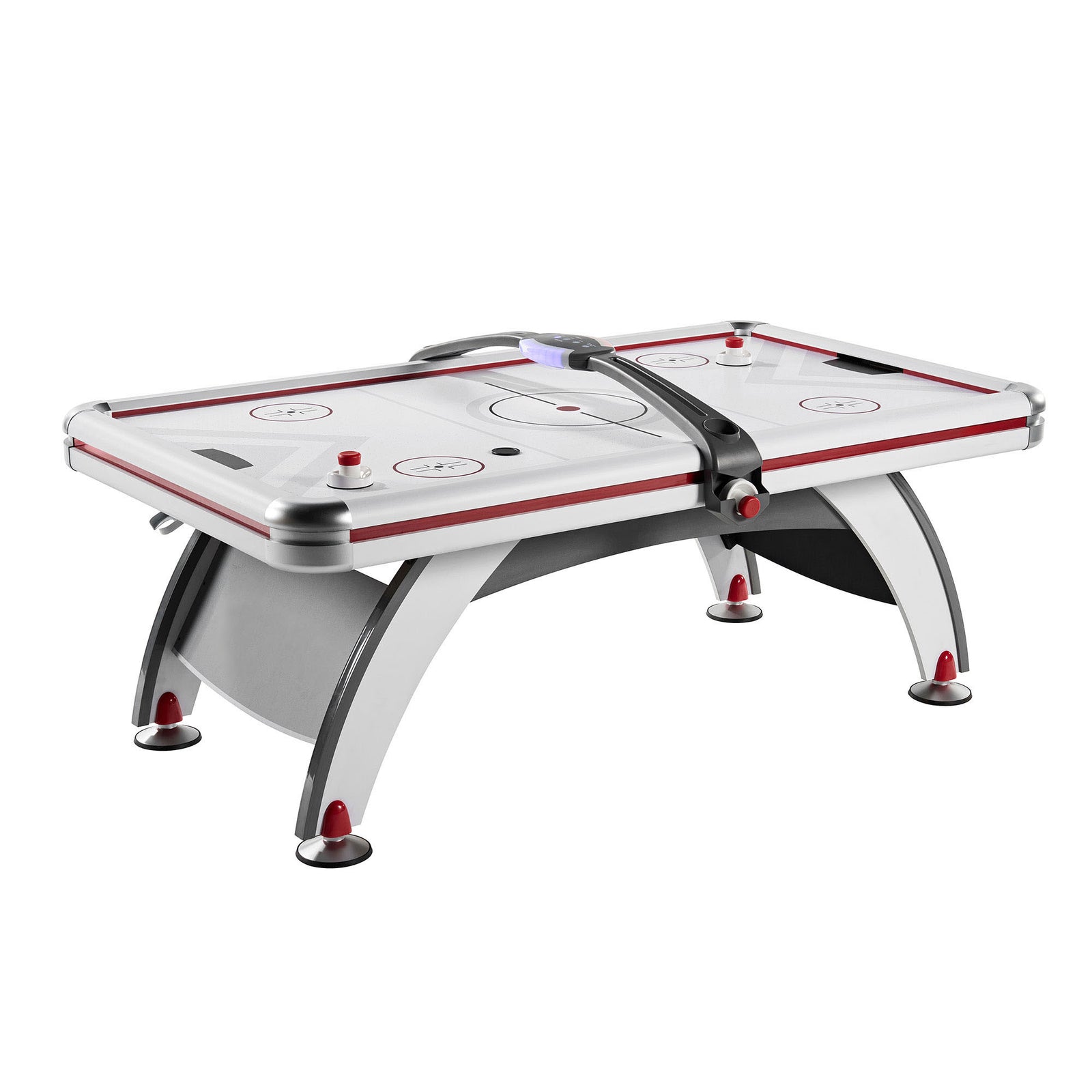 Rally and Roar 7 Foot Air Powered Hockey Table w/ Electronic Scorer, 2 Pucks and 2 Pushers - VMInnovations