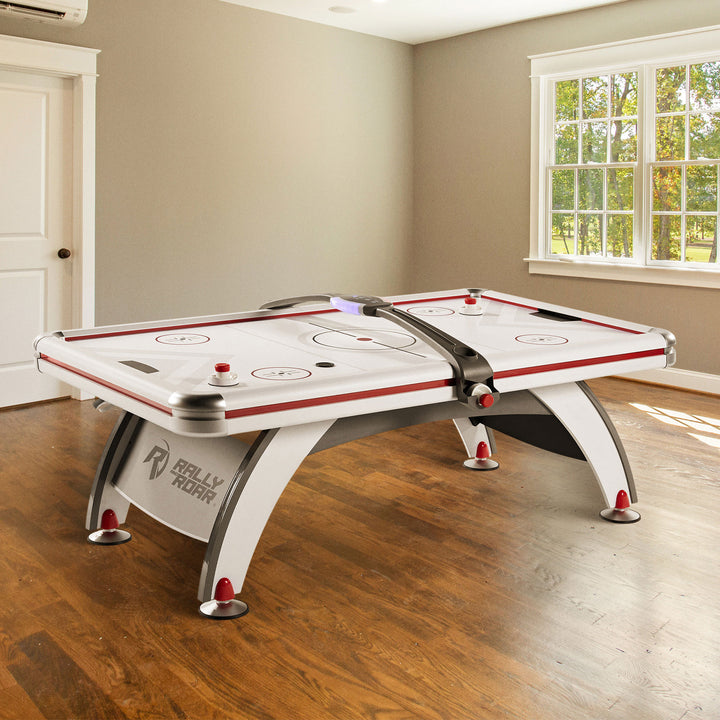 Rally and Roar 7 Foot Air Powered Hockey Table w/ Electronic Scorer, 2 Pucks and 2 Pushers - VMInnovations