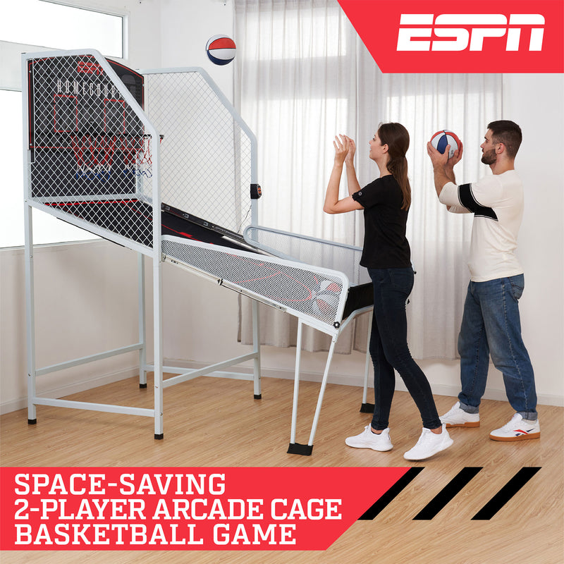 ESPN Ex Indoor Arcade Basketball Game for 2 Players with LED Scoring (Open Box)