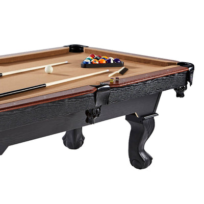 Barrington Billiards 7.5' Belmont Drop Pocket Table w/Pool Ball & Cue Stick Set