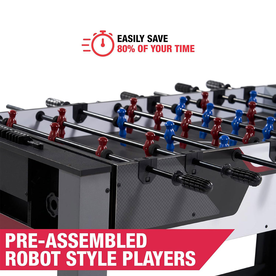 MD Sports 48 Inch 2 in 1 Billiards and Foosbal Swivel Table with Accessories - VMInnovations