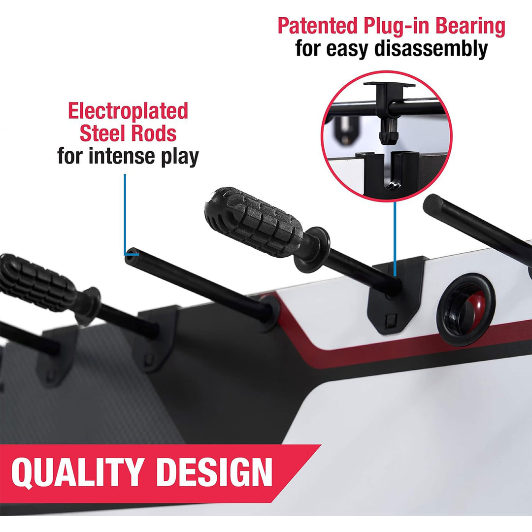 MD Sports 48 Inch 2 in 1 Billiards and Foosbal Swivel Table with Accessories - VMInnovations