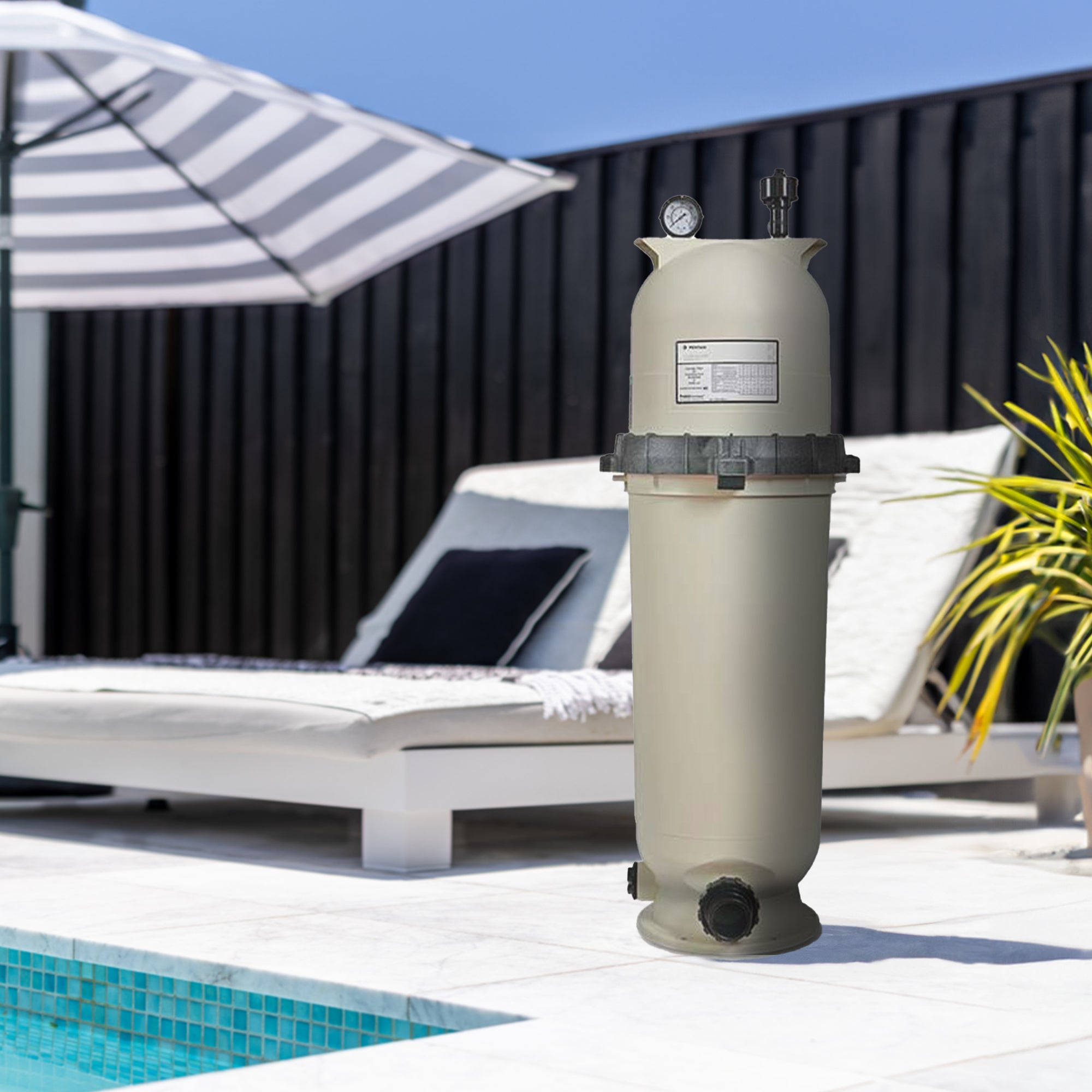 Pentair High Flow Coreless Cartridge Pool Filter Tank w/ Spring Loaded Lock Ring - VMInnovations
