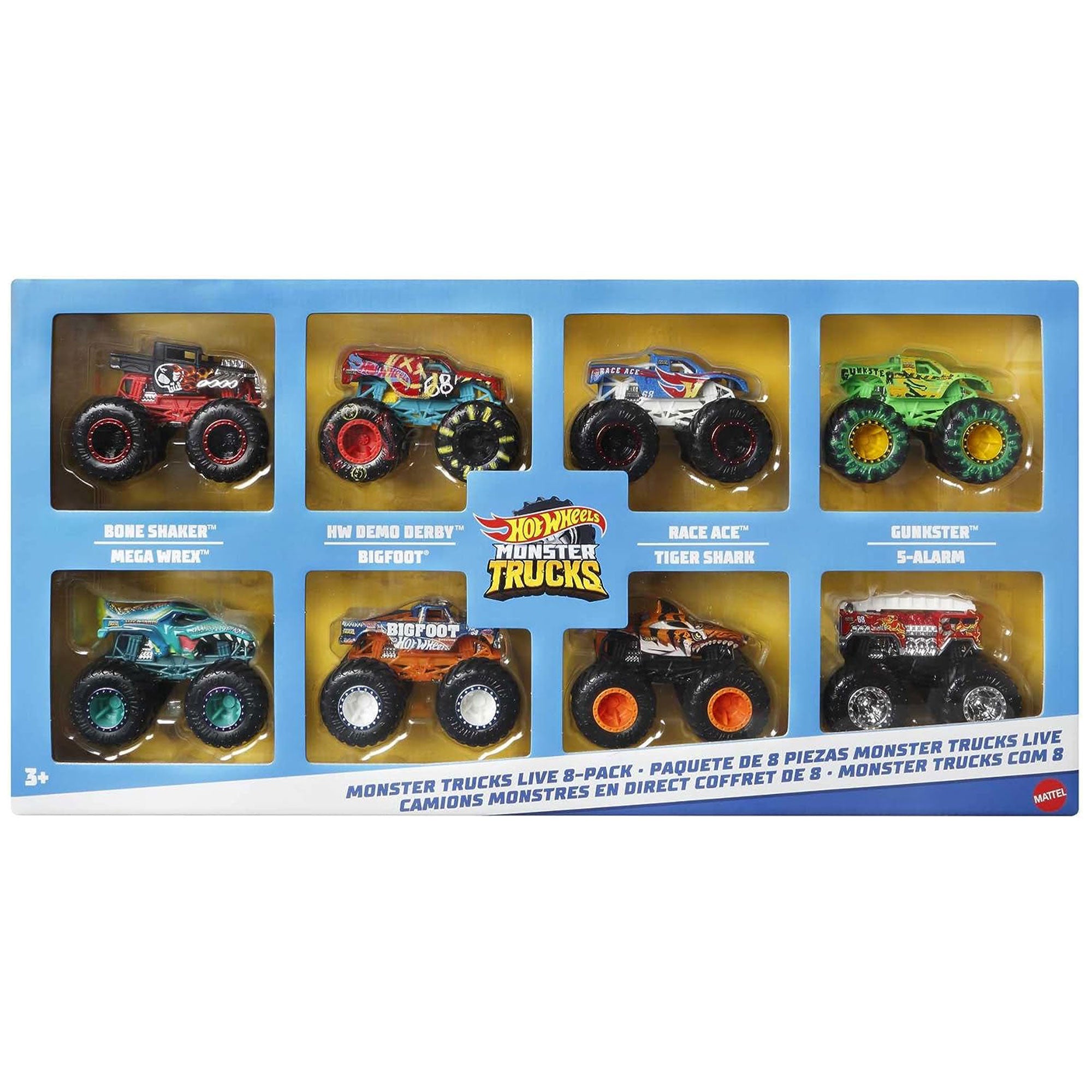 Hot Wheels Monster Trucks Live Toy Cars Set for Kids 36 Months and Up, 8 Pack - VMInnovations