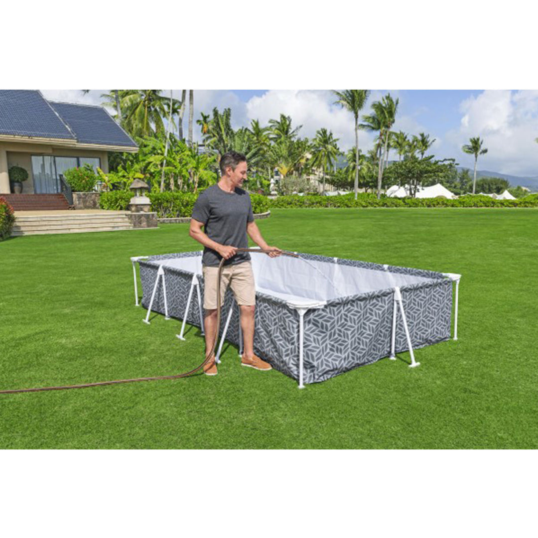 Bestway Steel Pro Rectangle Above Ground Swimming Pool Set, 12' x 6'7" x 26" - VMInnovations