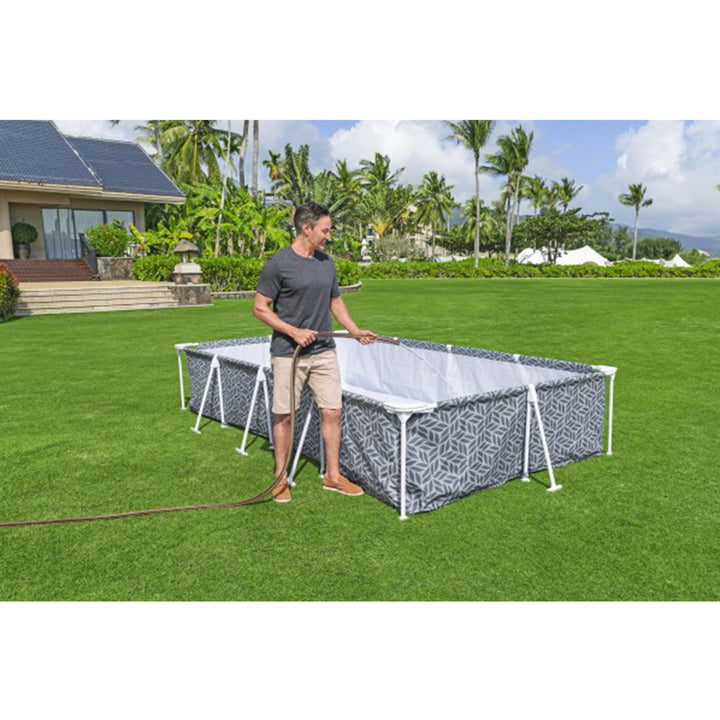 Bestway Steel Pro Rectangle Above Ground Swimming Pool Set, 12' x 6'7" x 26" - VMInnovations