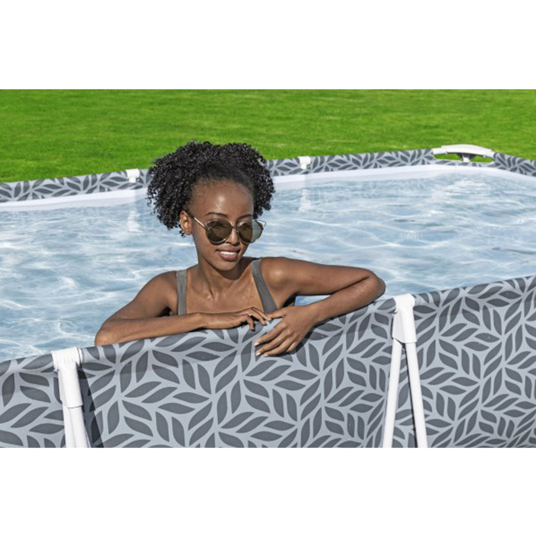 Bestway Steel Pro Rectangle Above Ground Swimming Pool Set, 12' x 6'7" x 26" - VMInnovations