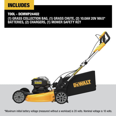 DEWALT 20V MAX Self Propelled 21.5" Automatic Brushless Lawn Mower with Charger