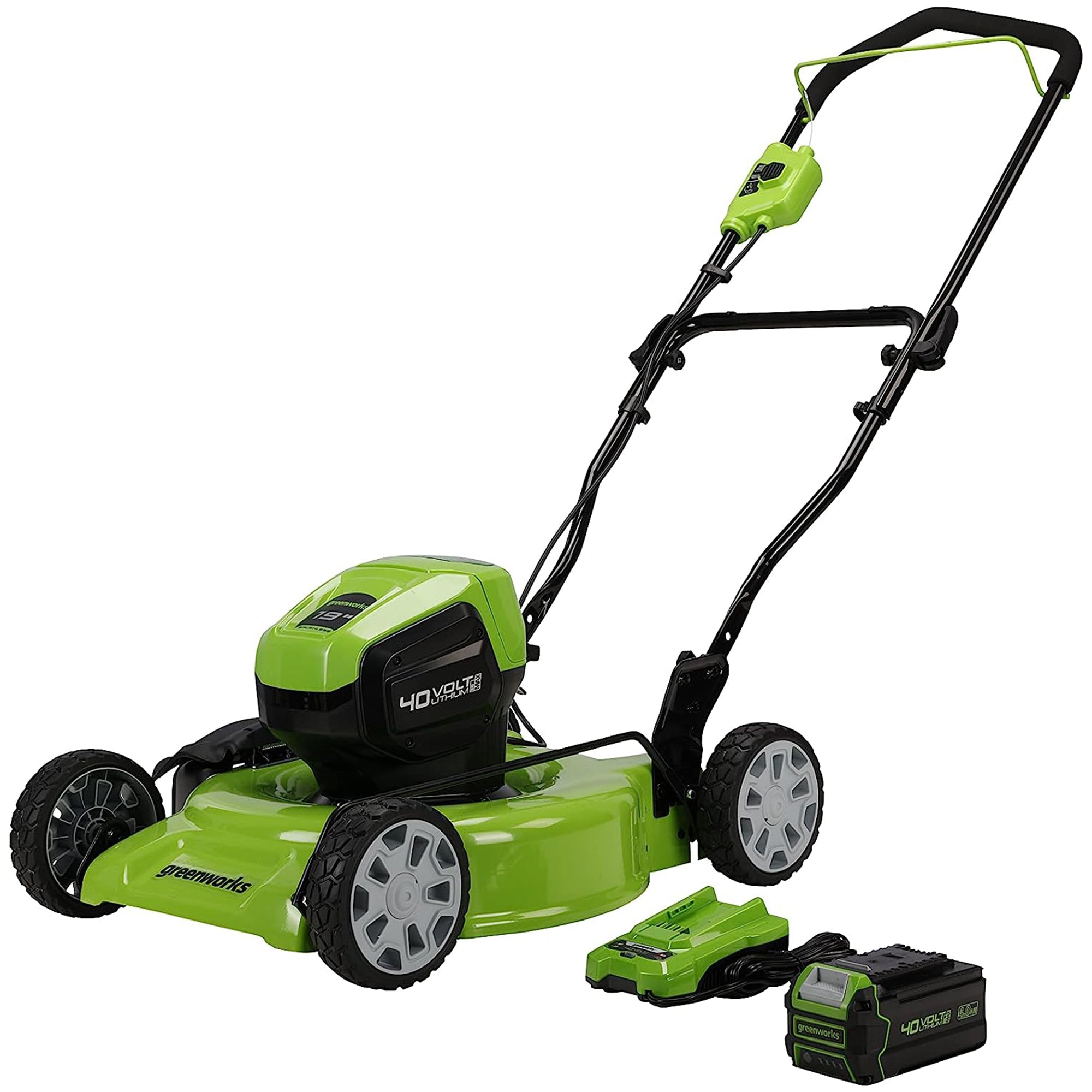 Greenworks 40V Cordless Battery Push Lawn Mower 4.0Ah 19" Deck, Charger Included - VMInnovations