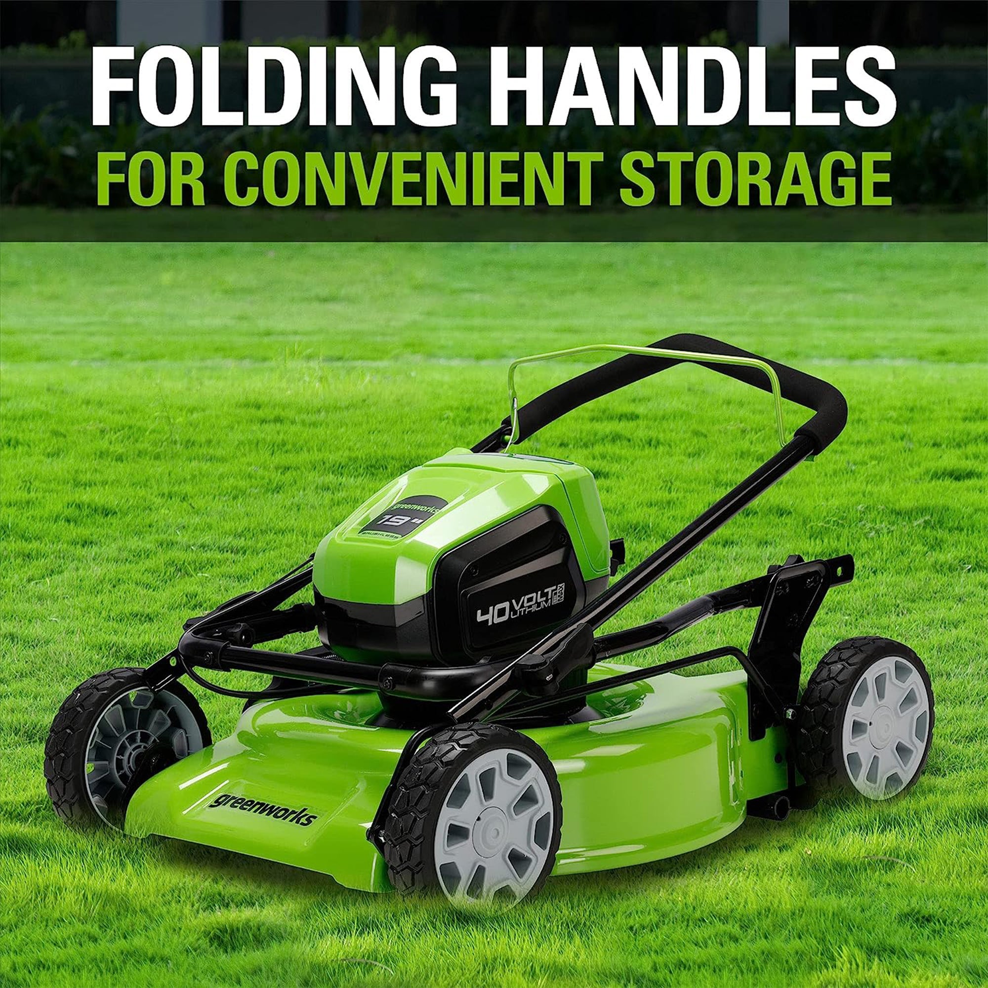 Greenworks 40V Cordless Battery Push Lawn Mower 4.0Ah 19" Deck, Charger Included - VMInnovations