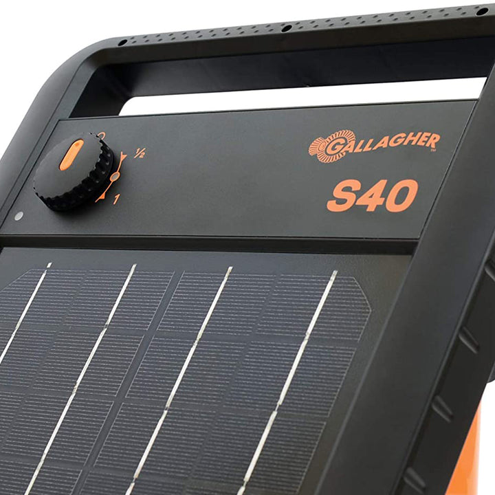 Gallagher Portable Solar Electric Fence Energizer with Solar Battery & Leadsets - VMInnovations