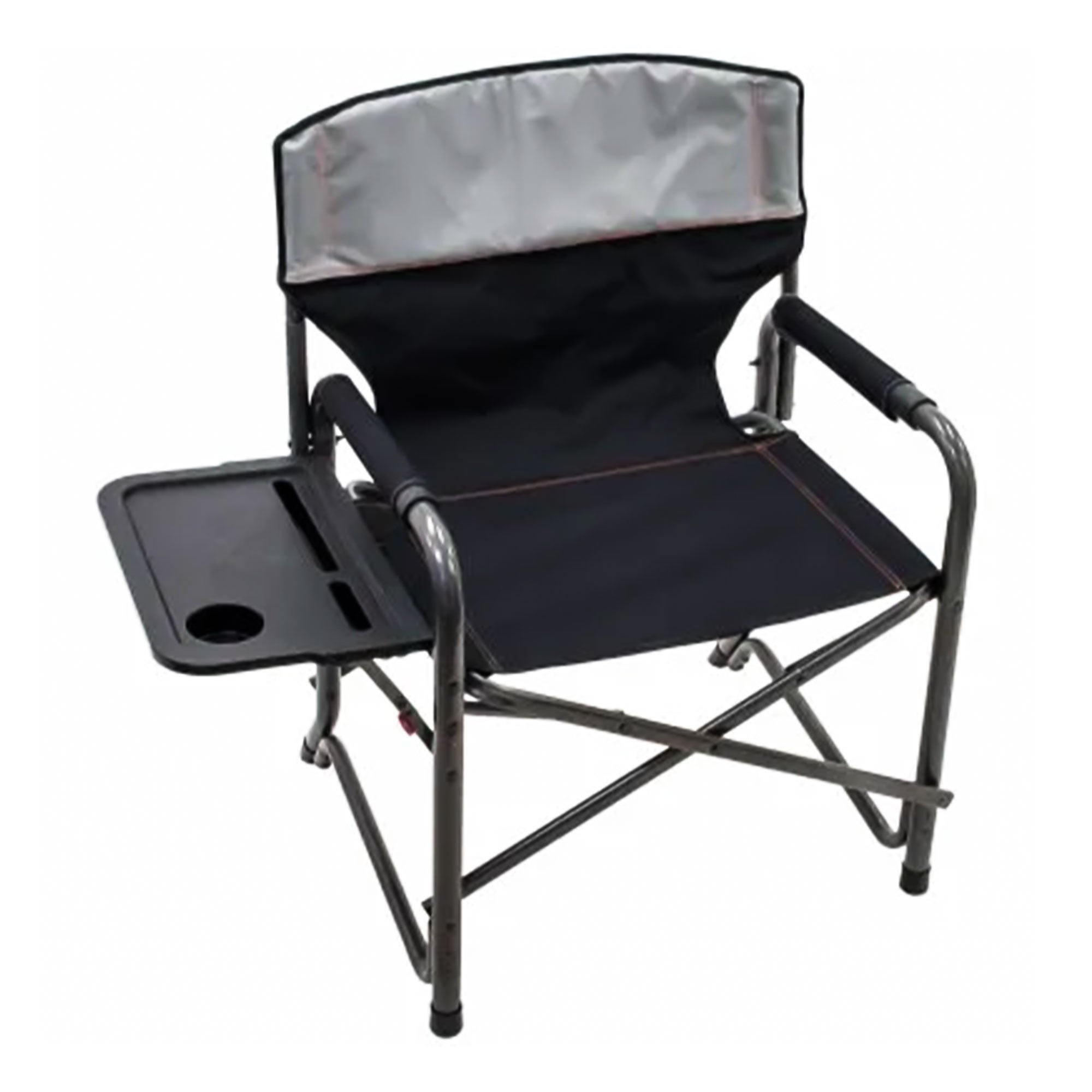 RIO Brands XXL Director’s Chair w/Side Table & Carry Straps, Gray (Open Box) - VMInnovations