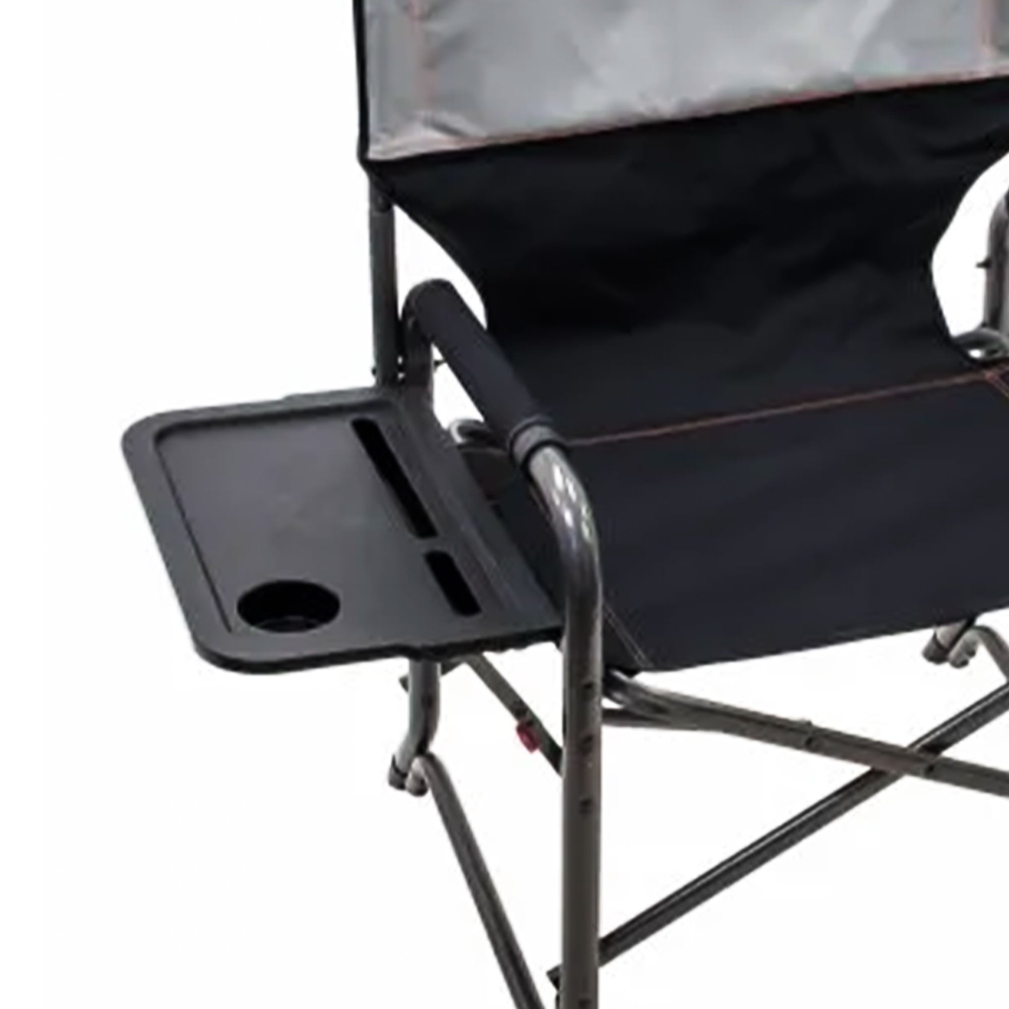 RIO Brands XXL Director’s Chair w/Side Table & Carry Straps, Gray (Open Box) - VMInnovations