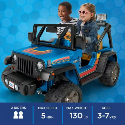 Fisher-Price Power Wheels 2 Seater Retro Jeep Wrangler Ride On Toy Car(Open Box)