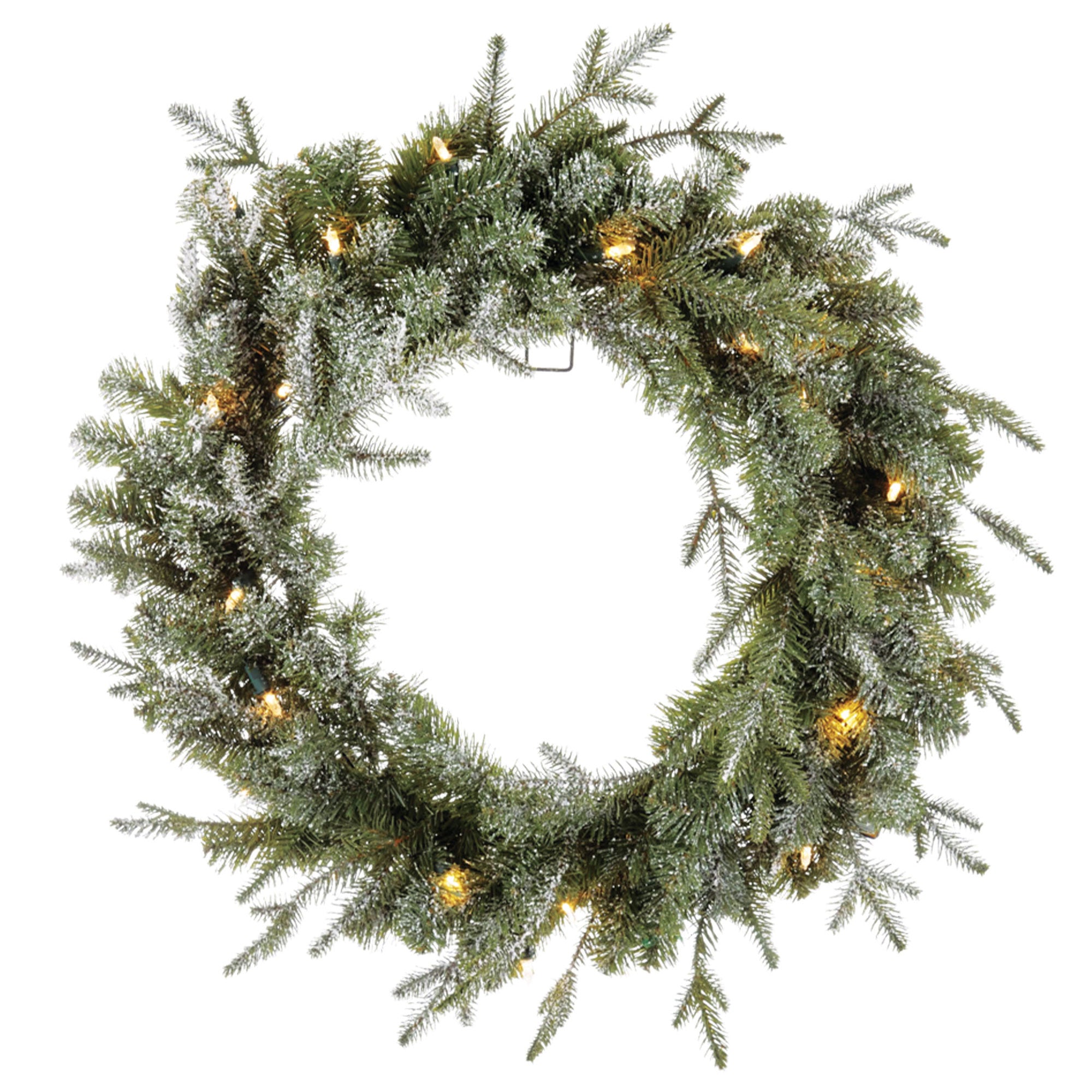 Noma 24" Pre-Lit Frosted Fir Artificial Wreath & 9' Garland Holiday Mantle Decor - VMInnovations