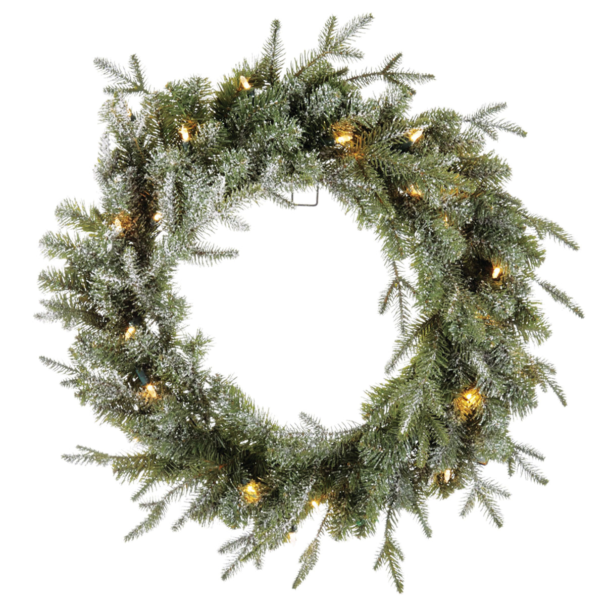 Noma 24" Pre-Lit Frosted Fir Artificial Wreath & 9' Garland Holiday Mantle Decor
