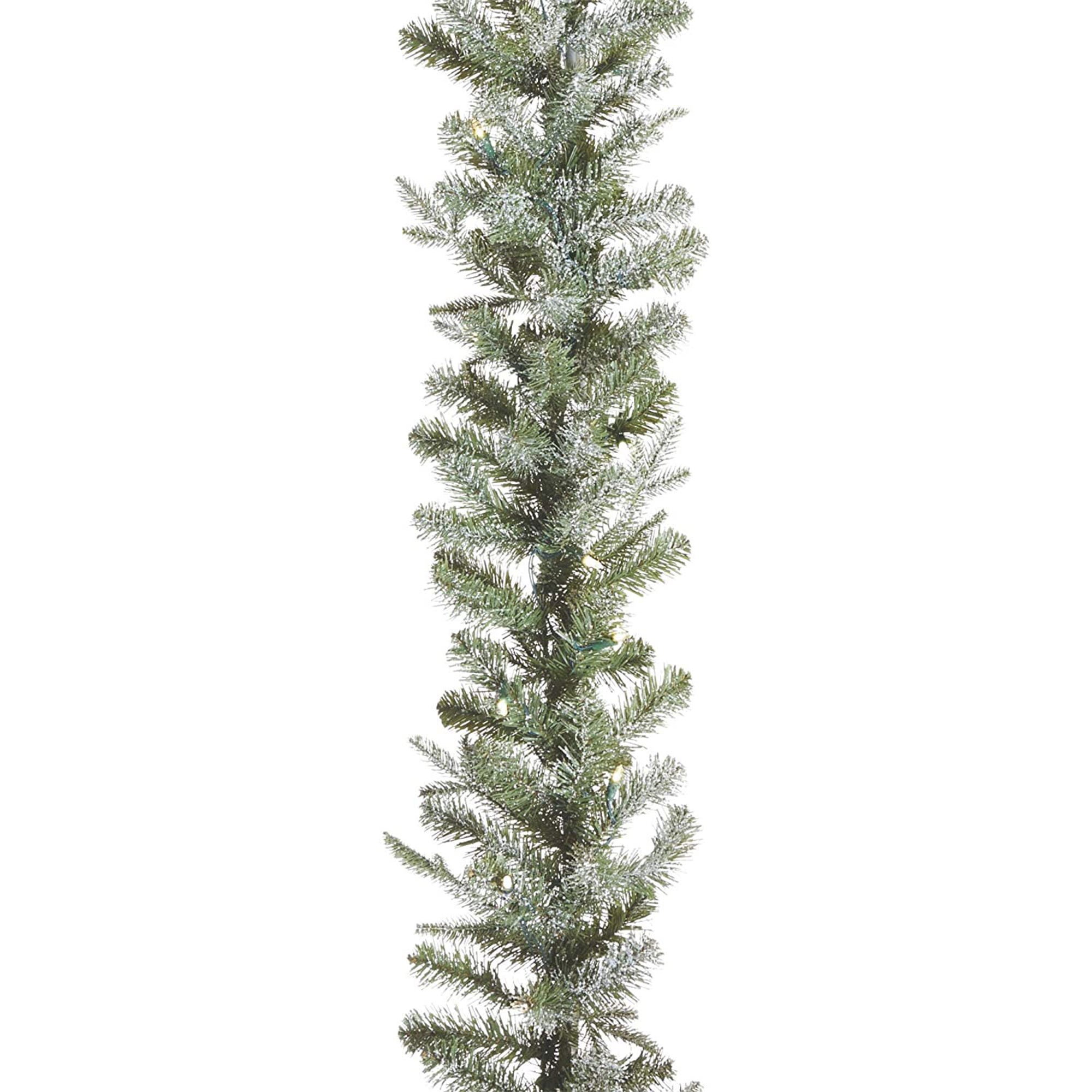 NOMA Frosted Fir 9 Foot Pre Lit Christmas Garland Home Holiday Decor, (2 Pack) - VMInnovations