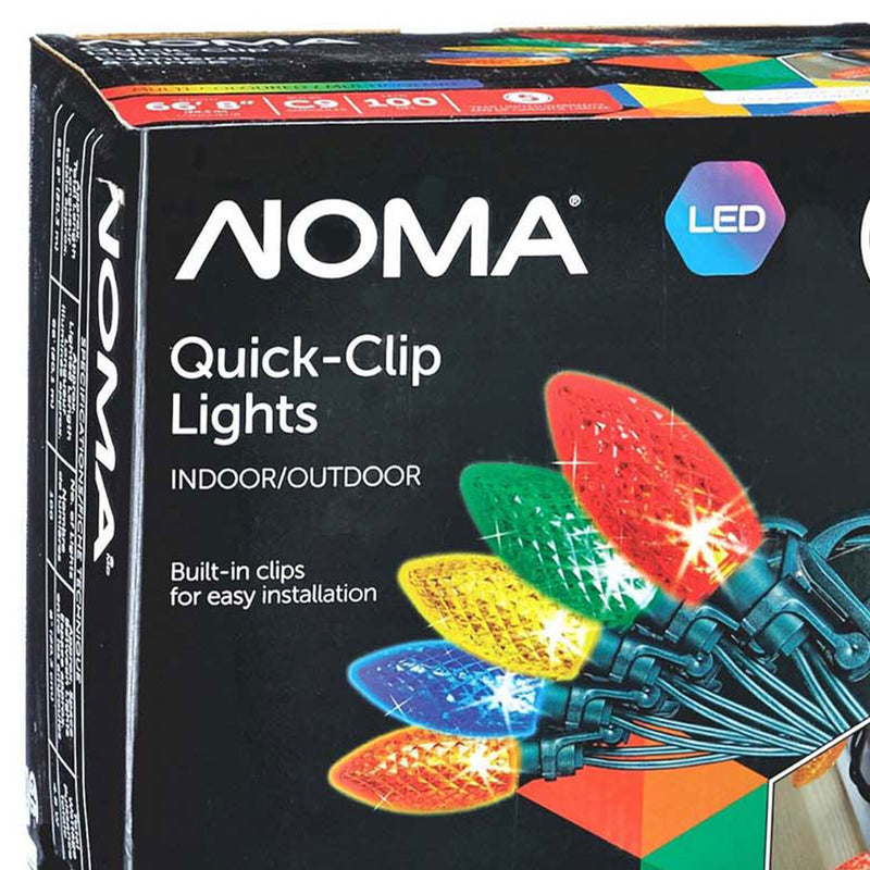 NOMA Quick Clip 100 LED C9 Lights for Indoor & Outdoor Use, Multicolor (2 Pack)