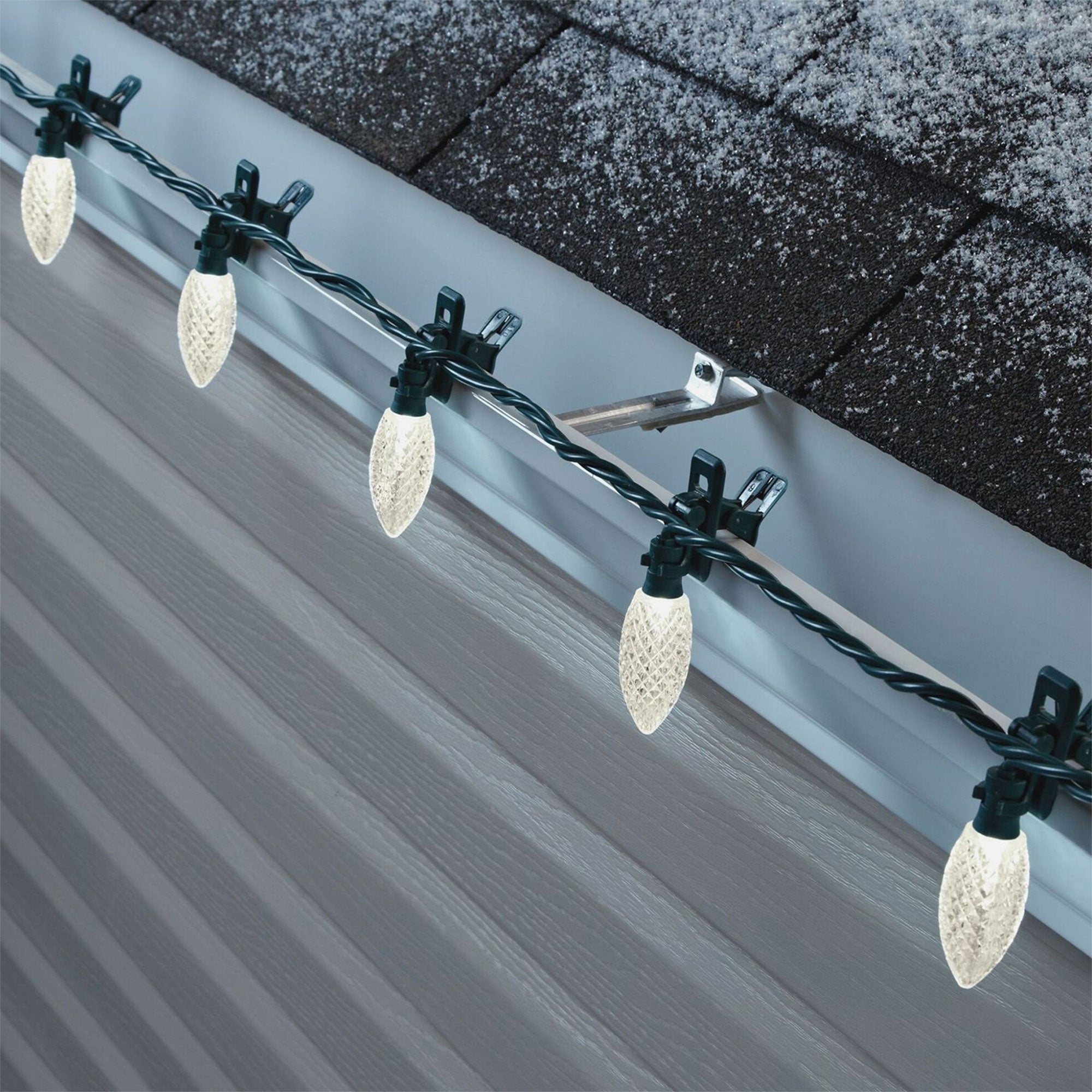 NOMA Quick Clip C9 LED 100 Bulbs Christmas String Lights, White Bulbs (3 Pack) - VMInnovations
