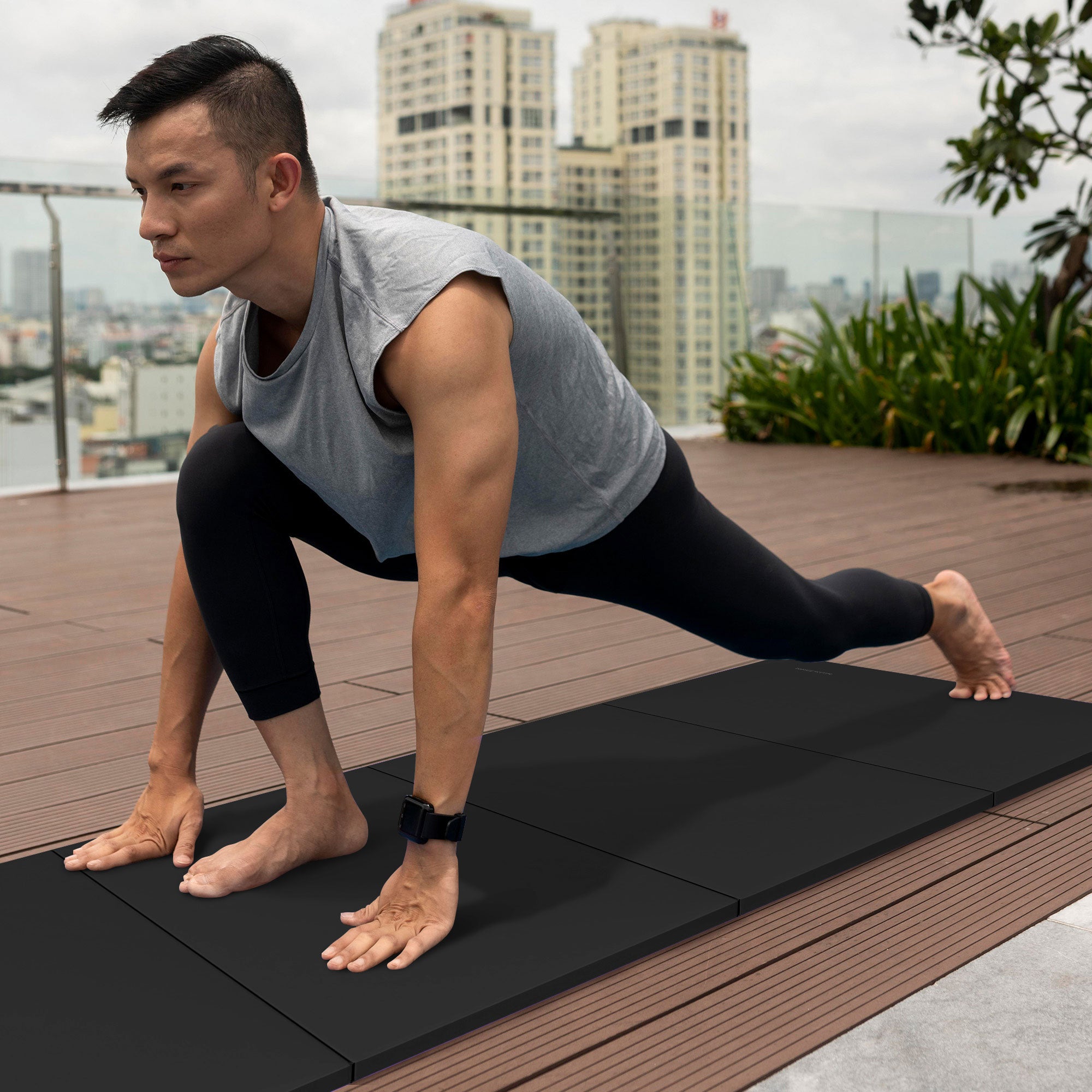 BalanceFrom 4' x 6' x 2" All Purpose Folding Gymnastics Gym Mat, Black(Open Box) - VMInnovations