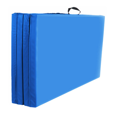 BalanceFrom 4' x 6' x 2" All Purpose Folding Fitness Gymnastics Gym Mat, Blue