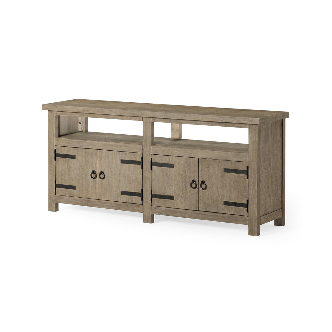 Maven Lane Luca Rustic Wooden Media Unit in Weathered Grey Finish (For Parts) - VMInnovations
