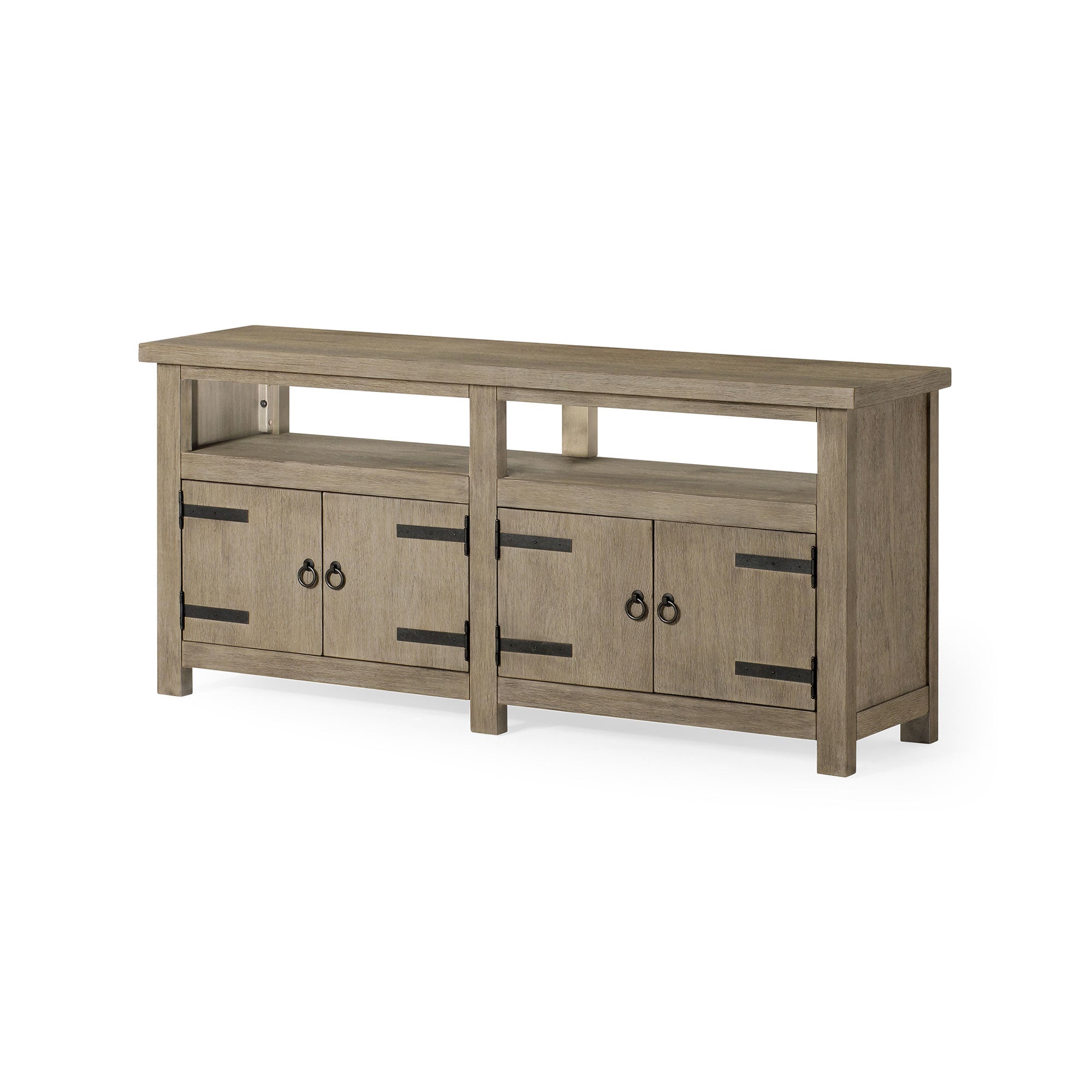 Maven Lane Luca Rustic Wooden Media Unit in Weathered Grey Finish (For Parts) - VMInnovations