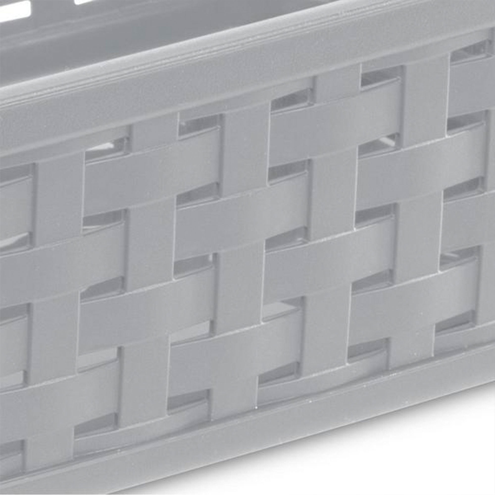 Sterilite 11" Small Weave Open Bin Organize Wicker Storage Basket, Grey, 8 Pack - VMInnovations
