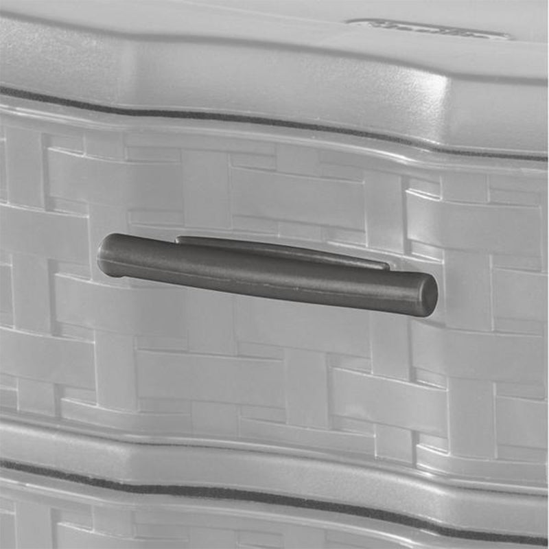 Sterilite Medium Weave 3 Drawer Storage Unit Versatile Organizer, Grey (16 Pack)