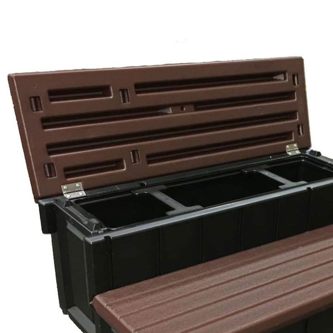 Confer Plastics Leisure Accents Outdoor Spa Hot Tub Storage Steps, Espresso - VMInnovations