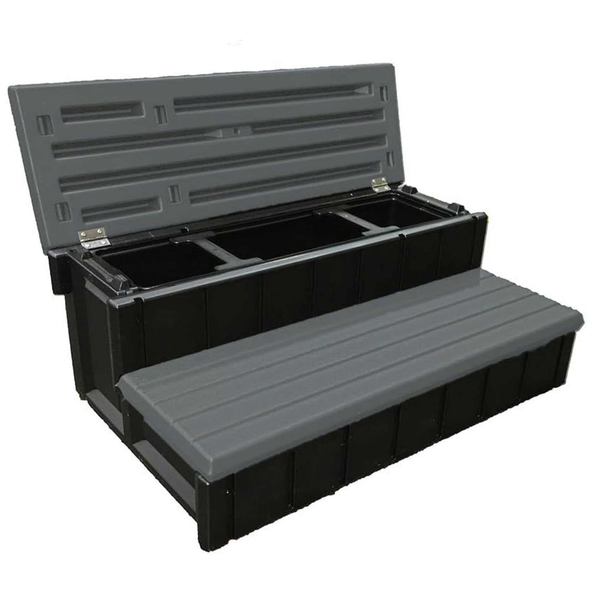 Confer Plastics Leisure Accent Versatile Outdoor Storage Steps, Black/Gray(Used)