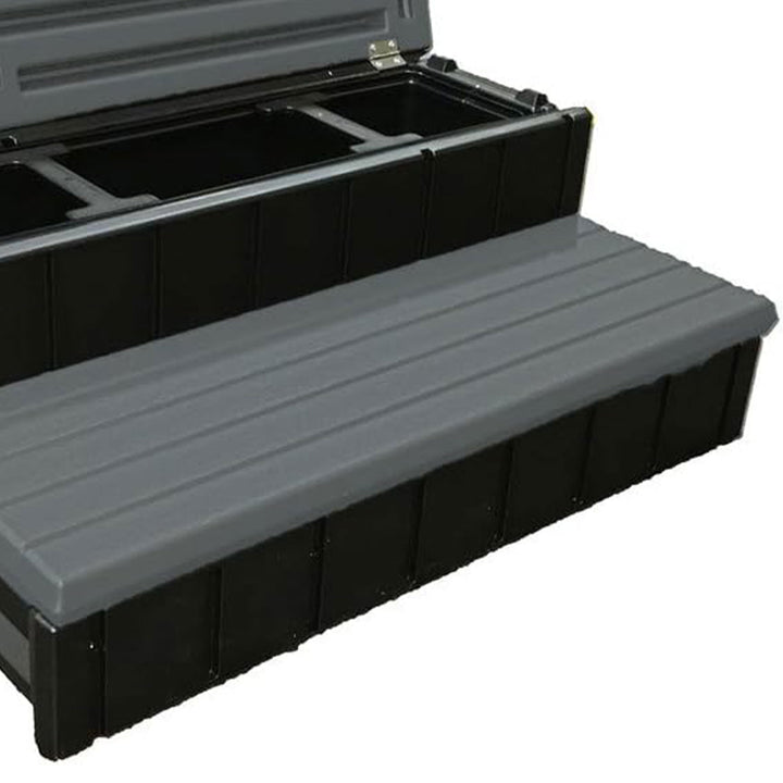 Confer Plastics Leisure Accents Outdoor Spa Hot Tub Storage Steps, Deep Gray - VMInnovations