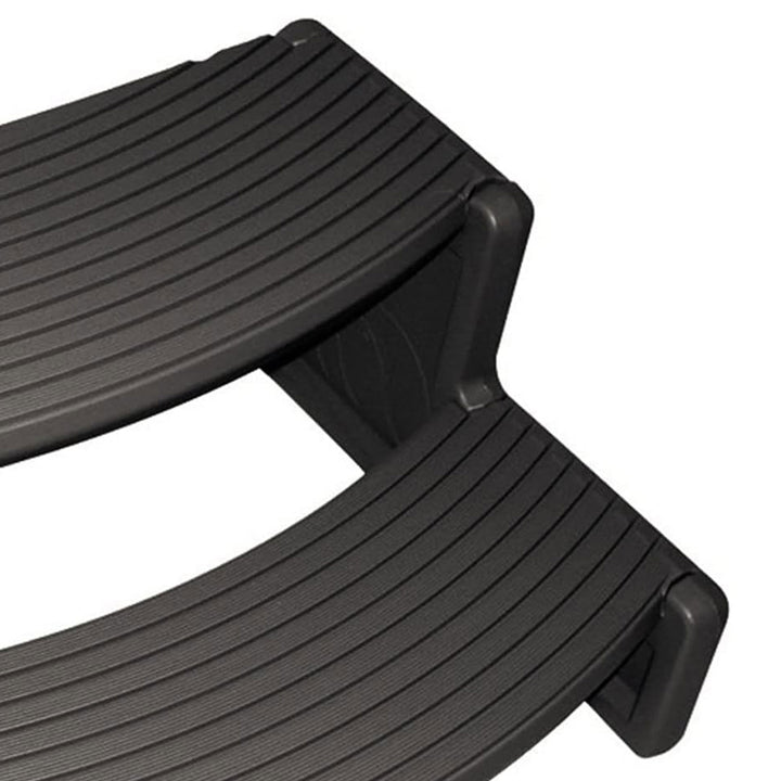 Confer Plastics Handi-Step Spa Hot Tub Stairs for Straight/Curved Spas, Charcoal - VMInnovations