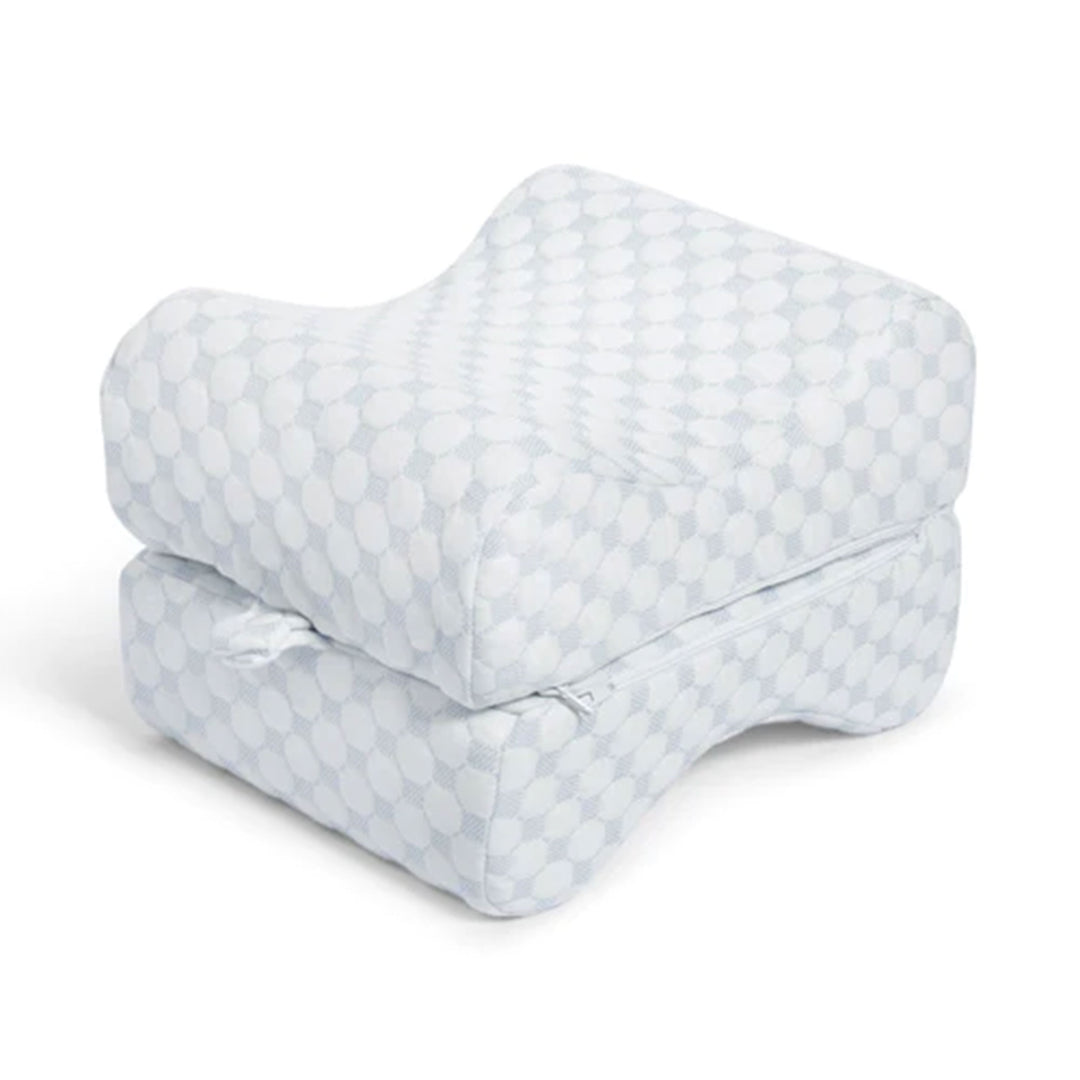 Sleepgram High Density Foam Contour Knee Pillow with Outer Cooling Cover, Gray - VMInnovations