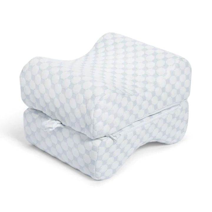 Sleepgram High Density Foam Contour Knee Pillow with Outer Cooling Cover, Gray - VMInnovations