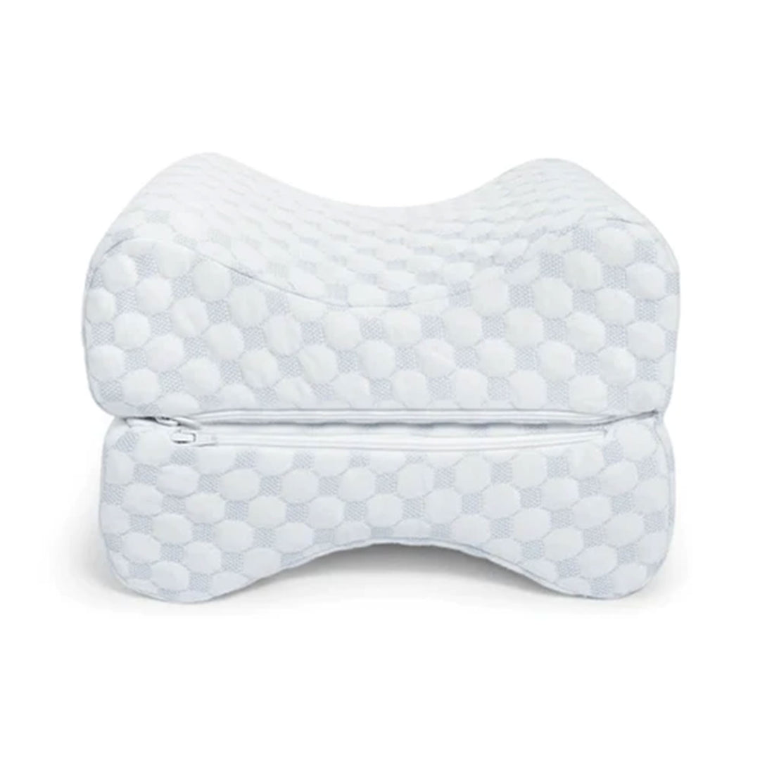 Sleepgram High Density Foam Contour Knee Pillow with Outer Cooling Cover, Gray - VMInnovations