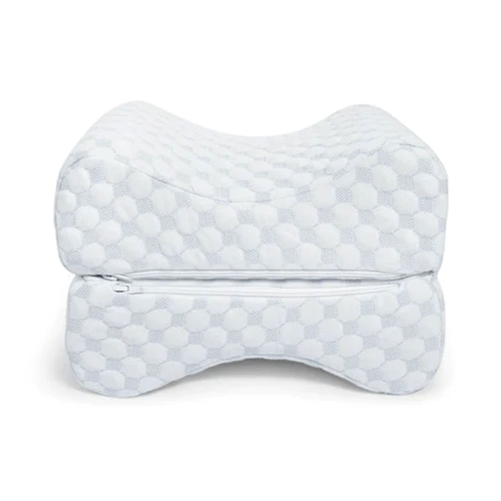 Sleepgram High Density Foam Contour Knee Pillow with Outer Cooling Cover, Gray - VMInnovations