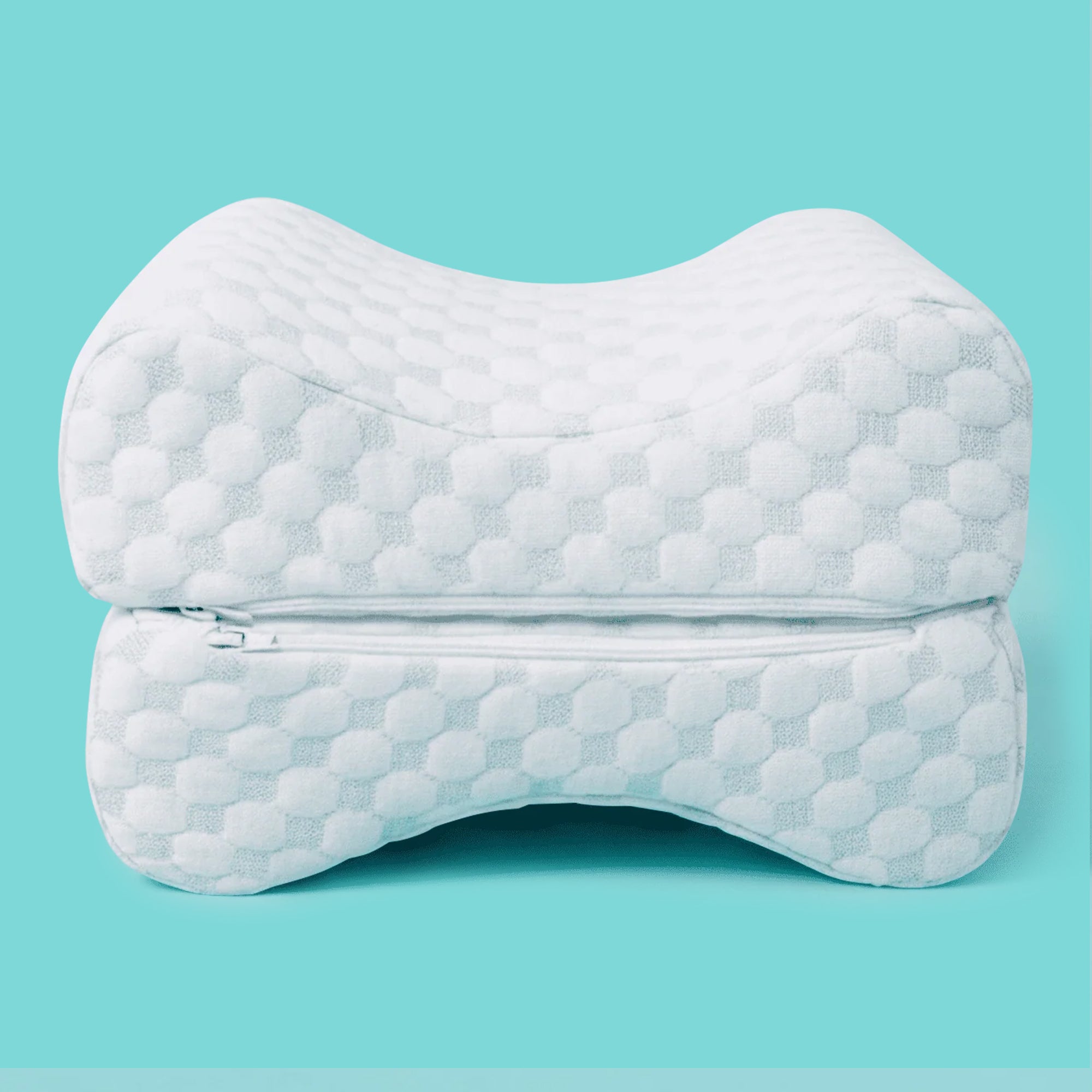 Sleepgram High Density Foam Contour Knee Pillow with Outer Cooling Cover, Gray
