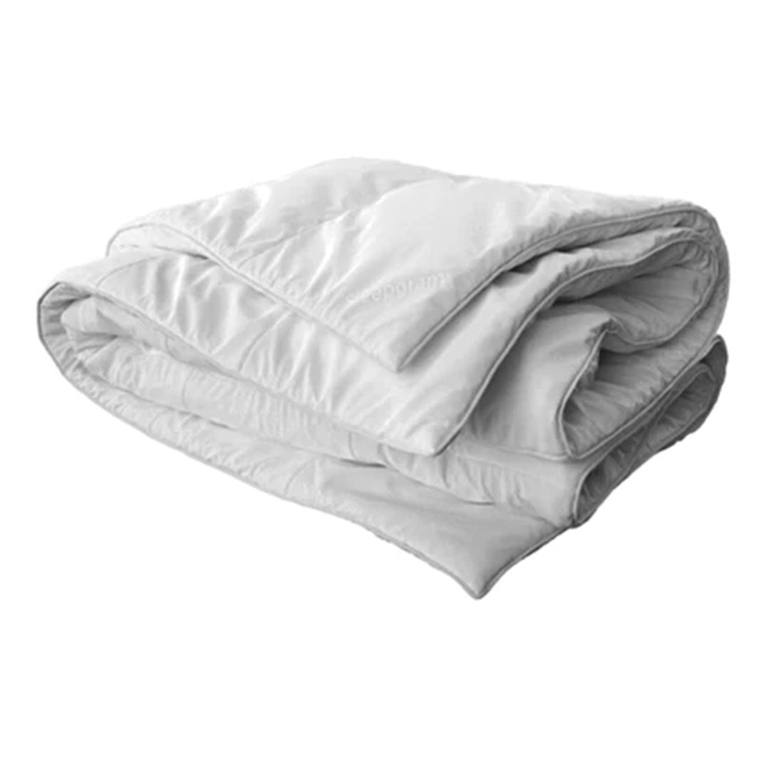 Sleepgram Twin Sized Pre Shrunk All Season Embroidered Cotton Comforter, White - VMInnovations