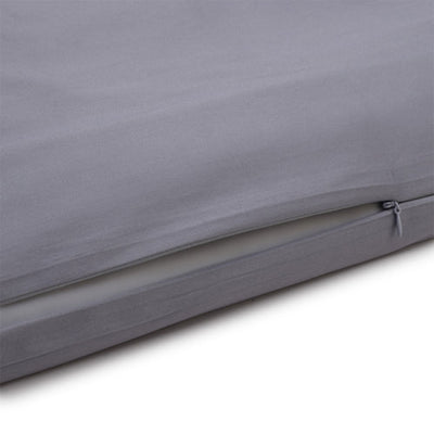 Sleepgram Supima 400 Thread Count Cotton Duvet Cover with Travel Bag, Twin, Grey