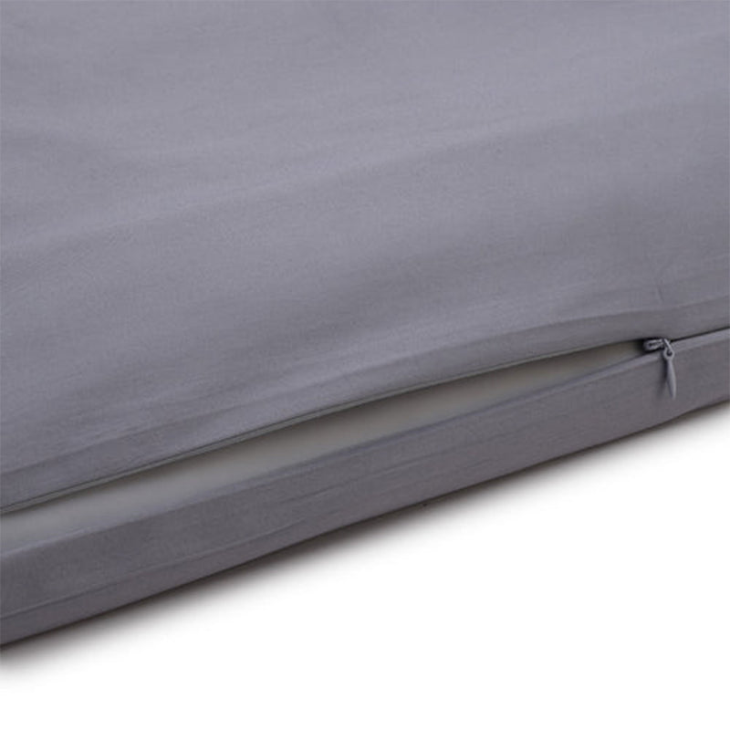Sleepgram Supima 400 Thread Count Cotton Duvet Cover with Travel Bag, Twin, Grey