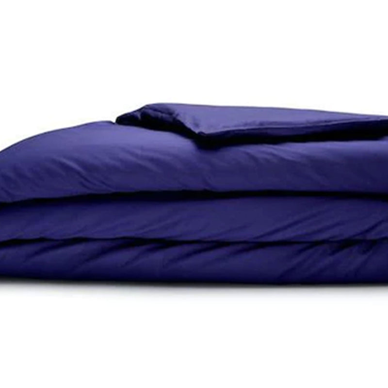 Sleepgram Supima 400 Thread Count Cotton Duvet Cover w/Travel Bag, Queen, Violet