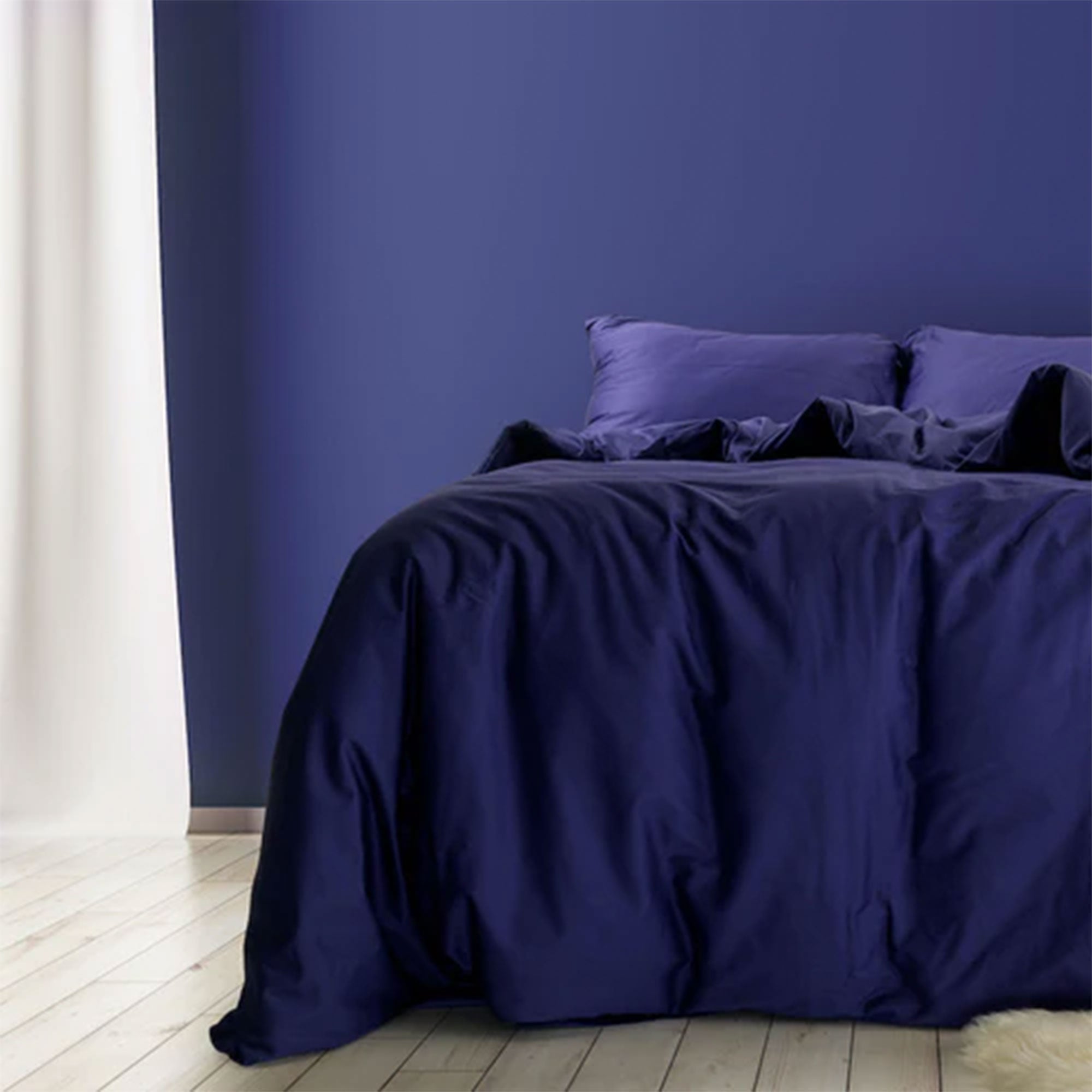 Sleepgram Supima 400 Thread Count Cotton Duvet Cover w/ Travel Bag, King, Violet - VMInnovations